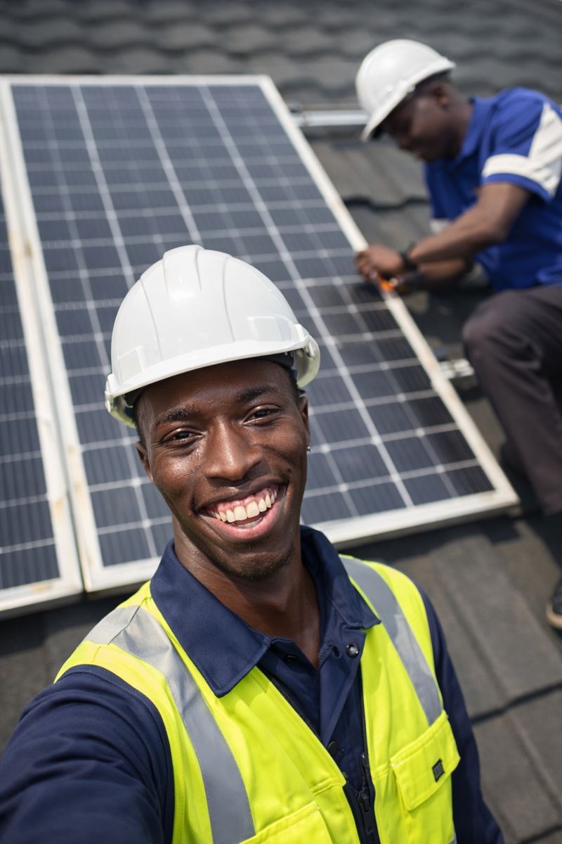 GBTech team installing solar panels at a commercial site